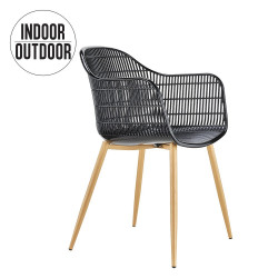 Chaise GRIDY - Indoor/Outdoor - Blanc & Noir