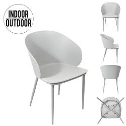 Chaise SULLY - Indoor/Outdoor - Vert pastel, Gris ou Taupe