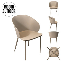 Chaise SULLY - Indoor/Outdoor - Vert pastel, Gris ou Taupe