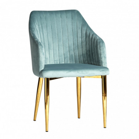 Fauteuil NYDA - Velvet & Gold Edition - Vert d'eau Fauteuil NYDA - Velvet & Gold Edition - Vert d'eau