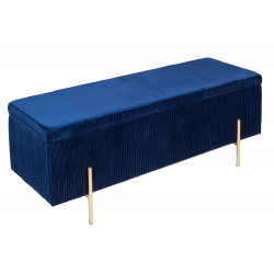 Banc / Malle - SCARLETT - Velours Navy & Laiton doré