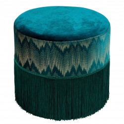 Tabouret LUXIA - Velours Green & Gold