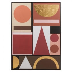 Toile "GEOMETRIA"  - Nuances pastel & Gold - 140x100cm