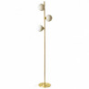 Lampadaire GLOBUS - Laiton doré & Verre opalin