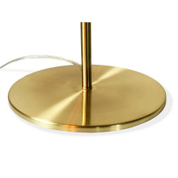 Lampadaire GLOBUS - Laiton doré & Verre opalin