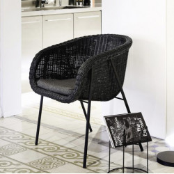 Fauteuil SAHARA rotin - Black