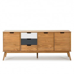 Buffet bas ZICO Gris, Blanc & Chêne
