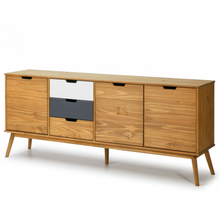 Buffet bas ZICO Gris, Blanc & Chêne Buffet bas ZICO Gris, Blanc & Chêne