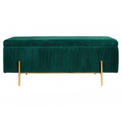 Banc / Malle - SCARLETT - Velours Emeraude & Laiton doré