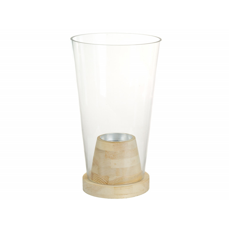 Vase TANGLE en verre soufflé et bois massif