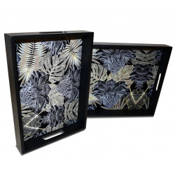Set de 2 Plateaux BLACK TROPICS