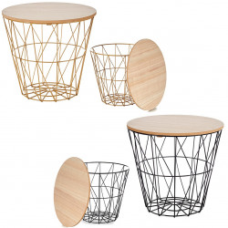 Table d'appoint JUNY - Bois & Acier (Finition au choix)