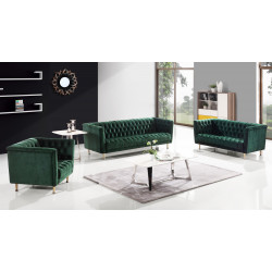 Salon PADRINO - 3+2+1 - Velours Emeraude