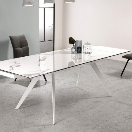 Table à manger extensible DUKEN - White Table à manger extensible DUKEN - White