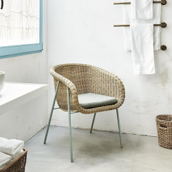 Fauteuil SAHARA rotin - Natural & Pastel