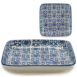Plat en porcelaine BLUE ORIENT - Carré - 19x19cm