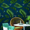 Papier Peint  JUNGLE - Bleu royal - 10m x 53 cm