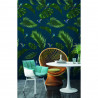 Papier Peint  JUNGLE - Bleu royal - 10m x 53 cm