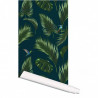 Papier Peint  JUNGLE - Bleu royal - 10m x 53 cm
