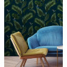 Papier Peint  JUNGLE - Bleu royal - 10m x 53 cm