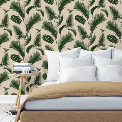 Papier Peint  JUNGLE - Sable - 10m x 53 cm