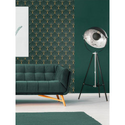 Papier Peint  1925 - Vert Émeraude - 10m x 53 cm