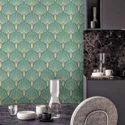 Papier Peint  1925 - Vert d'eau - 10m x 53 cm