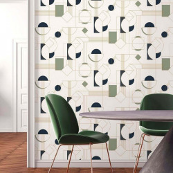 Papier Peint DAISY - Vert pastel - 10m x 53 cm