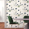 Papier Peint DAISY - Vert pastel - 10m x 53 cm