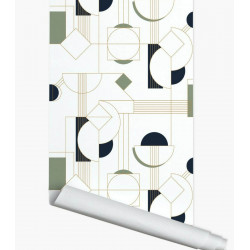 Papier Peint DAISY - Vert pastel - 10m x 53 cm