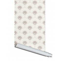 Papier Peint  HAN'I - Crème & nacre - 3 m x 52 cm