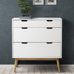 Commode ZICO Blanc & Chêne - S