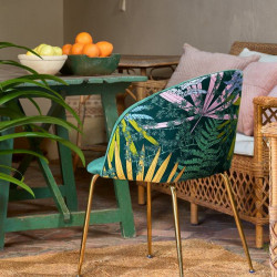 Chaise LALY Velvet & Gold - Single green Edition