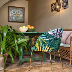 Chaise LALY Velvet & Gold - Single green Edition