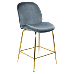 Tabouret GAB Velvet & Gold - Pétrole