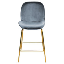 Tabouret GAB Velvet & Gold - Pétrole