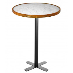 Table haute BISTRONOME White Marble & Gold