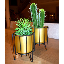 Duo de supports à plantes AJOU - Acier doré