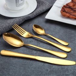 Coffret ménagère 24 pièces DIAZ - Inox doré