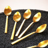 Ensemble 6 cuillères à dessert PURA - Inox doré