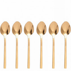 Ensemble 6 cuillères à dessert PURA - Inox doré