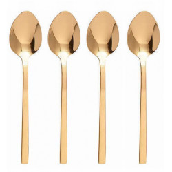 Ensemble 6 cuillères à dessert PURA - Inox doré