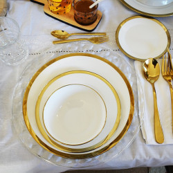 Service de table 24 pièces - YAKA Or & soupière offerte
