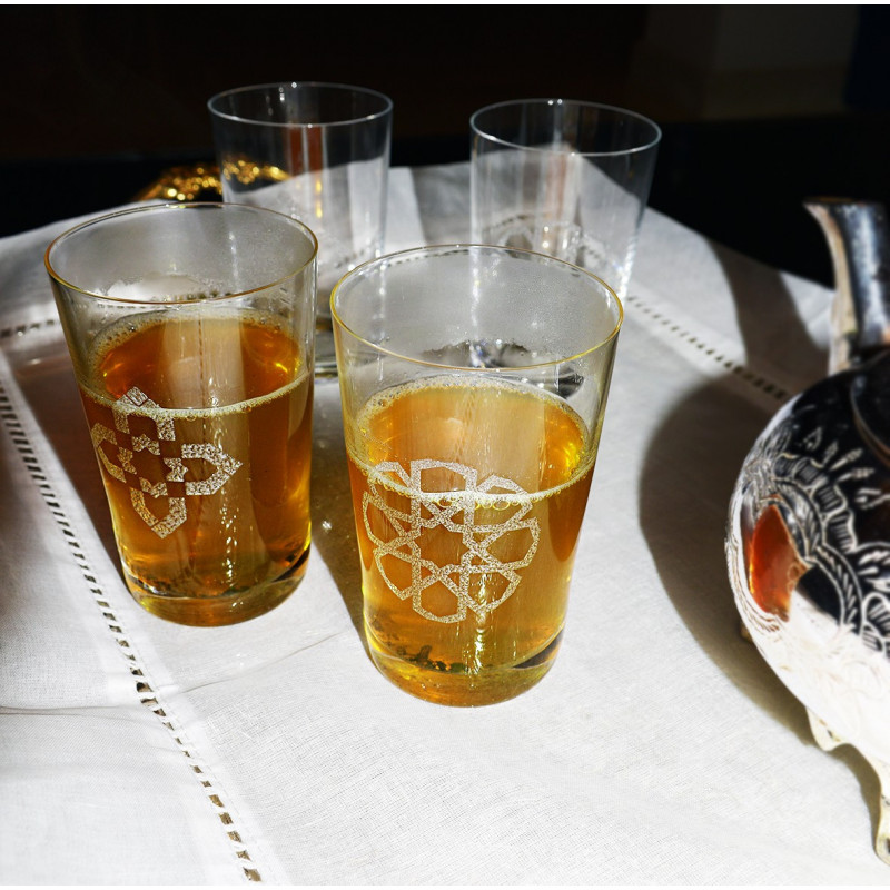 Coffret de 6 verres à thé en Cristal CHAY - Motif au choix - Lemobi