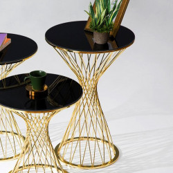 Table bout de canapé TWIST Black & Gold