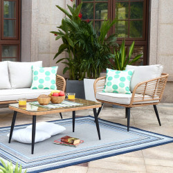 Ensemble 4 pièces outdoor MAZEN ( 2 + 1 + 1 + table basse)