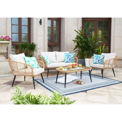 Ensemble 4 pièces outdoor MAZEN ( 2 + 1 + 1 + table basse)