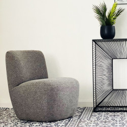 Fauteuil DOUDY - Toile chinée grise