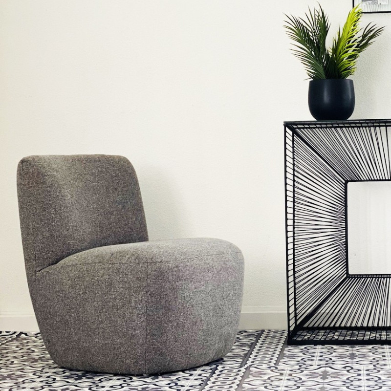 Fauteuil DOUDY - Toile chinée grise