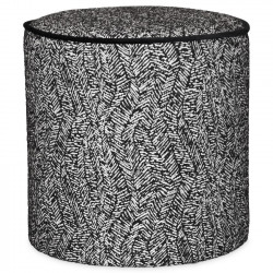 Tabouret JILY - Toile de coton DOUALA brodée